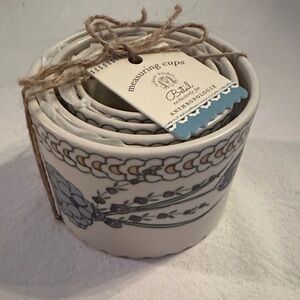 Anthropologie Floral Ceramic Measuring Cups